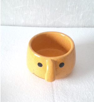 Smiley Cup Shaped Designer Ceramic Pot for Plants 5x5x4 inches